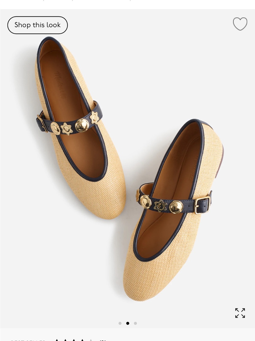 Madewell The Remy Mary Jane Flats in Beige with Black Trim